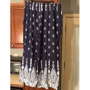 Shein Navy Plus Geo Print Palazzo Pants, brand new & never worn!